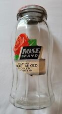 Vintage Matthews Wells Ltd 24 oz Rose Brand Pickle Jar Canada Glass picture