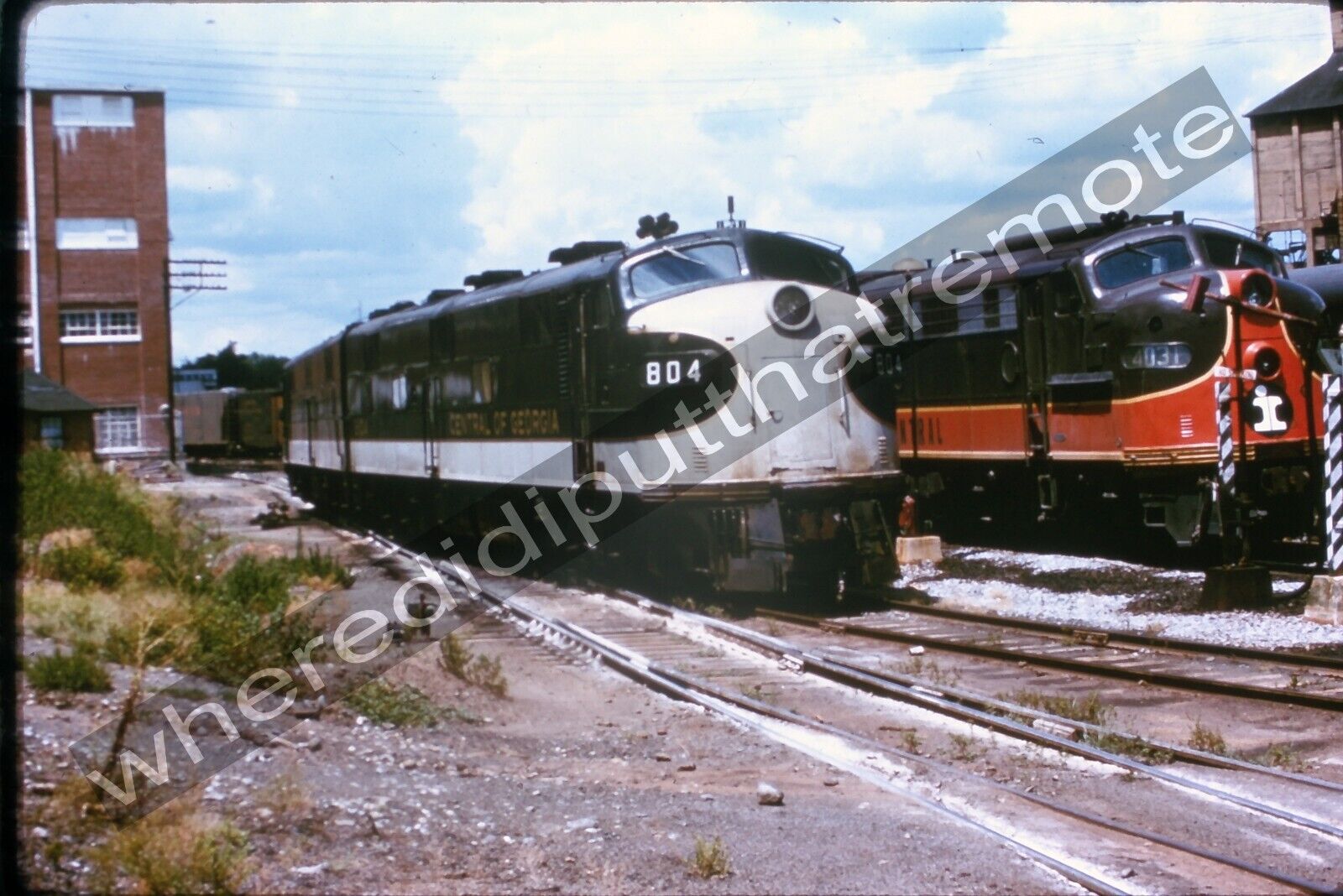 Railroad Slide Central of Georgia 804 EMD E8A by CR Harrison Dupe