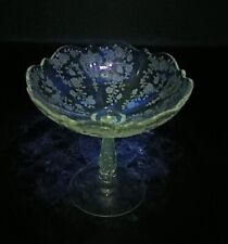 Vintage Manganes-Cambridge Rose Point Crystal Pedestal Candy Dish 5.25
