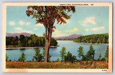 Onota Lake Pittsfield Massachusetts MA Vintage Linen Postcard picture