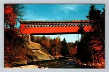 East Arlington VT-Vermont, Covered Bridge, Chiselville Bridge, Vintage Postcard picture