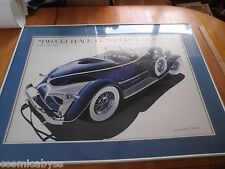 1983 Newport Beach Concours D'Elegance signed print signed Cleworth framed picture
