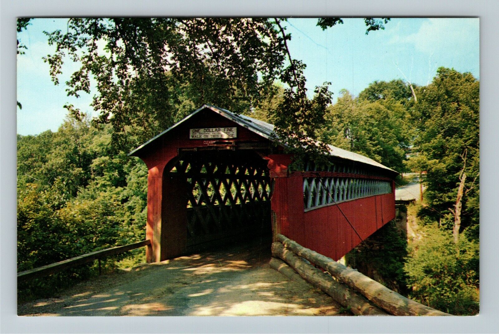 East Arlington VT-Vermont Old Covered Chiselville Bridge Scene Vintage Postcard