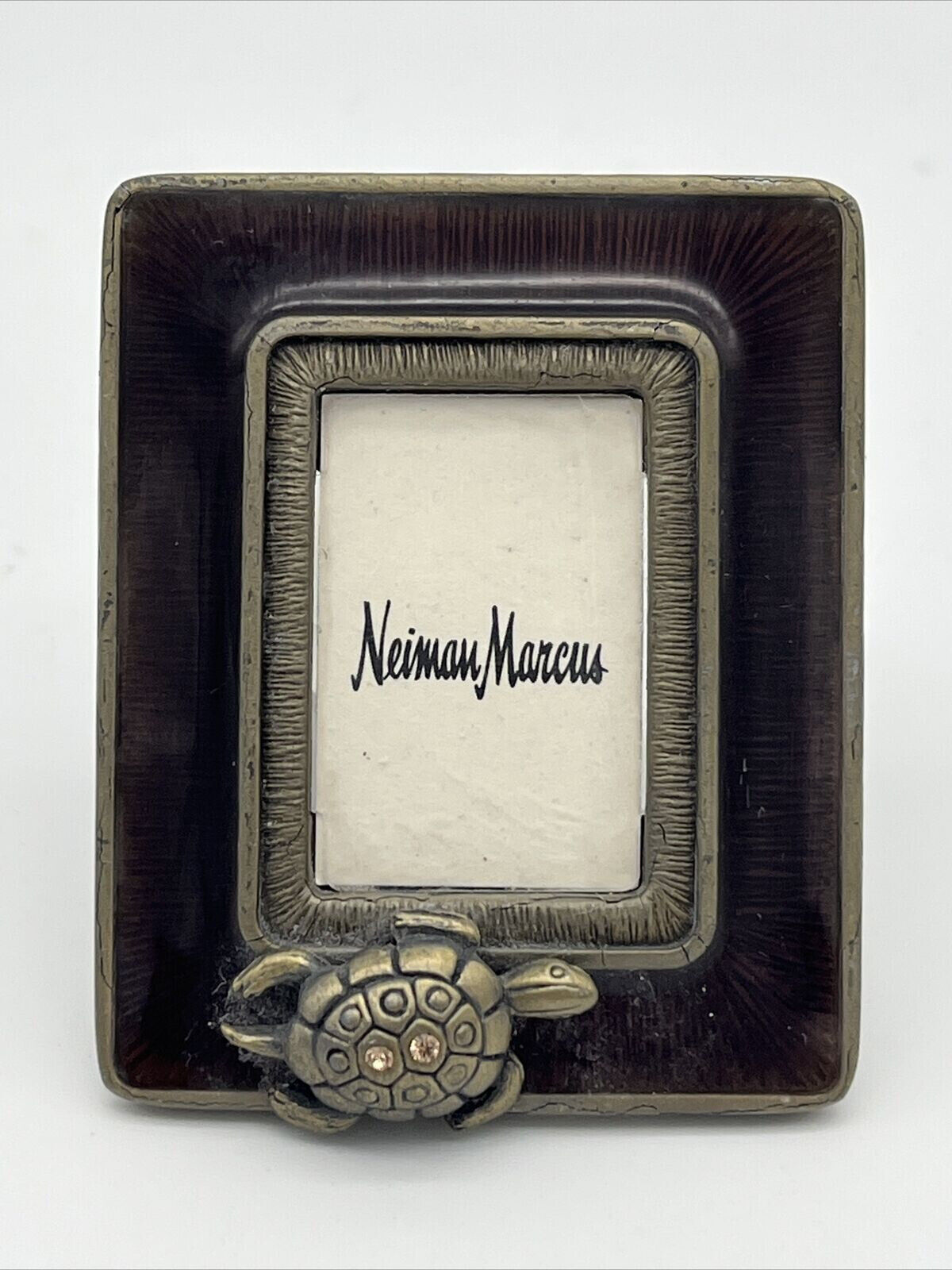 JAY STRONGWATER Miniature Frame Enamel Jeweled Turtle 1 ¾” x 2 ” Neiman Marcus