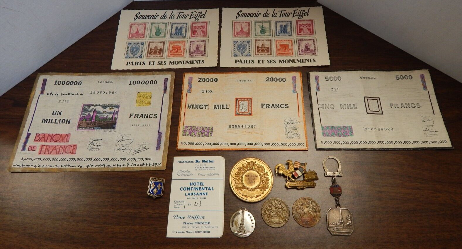 Lot of 13 - France 1893 Mortagne Orne, 1889 Paris Expo, 1960 Souvenir Stamps +