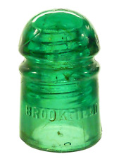 CD102 BROOKFIELD pony insulator Emerald green w/ amber wisps & bubbles  (a3718) picture