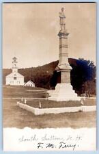 RPPC SOUTH SUTTON NEW HAMPSHIRE SOLDIERS MONUMENT CHURCH*F. M. FERRY*CYKO picture