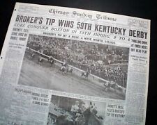 THE FIGHTING FINISH Broker's Tip Kentucky Derby Horse Racing Win 1933 Newspaper picture
