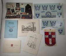 Vtg Wesley College Dover DE Decal Emblem Merch Xmas Greetings Student Handbook picture