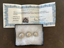 1600's English Civil War Musket Balls Set of 3 with COA Battlefields Essex Engl picture