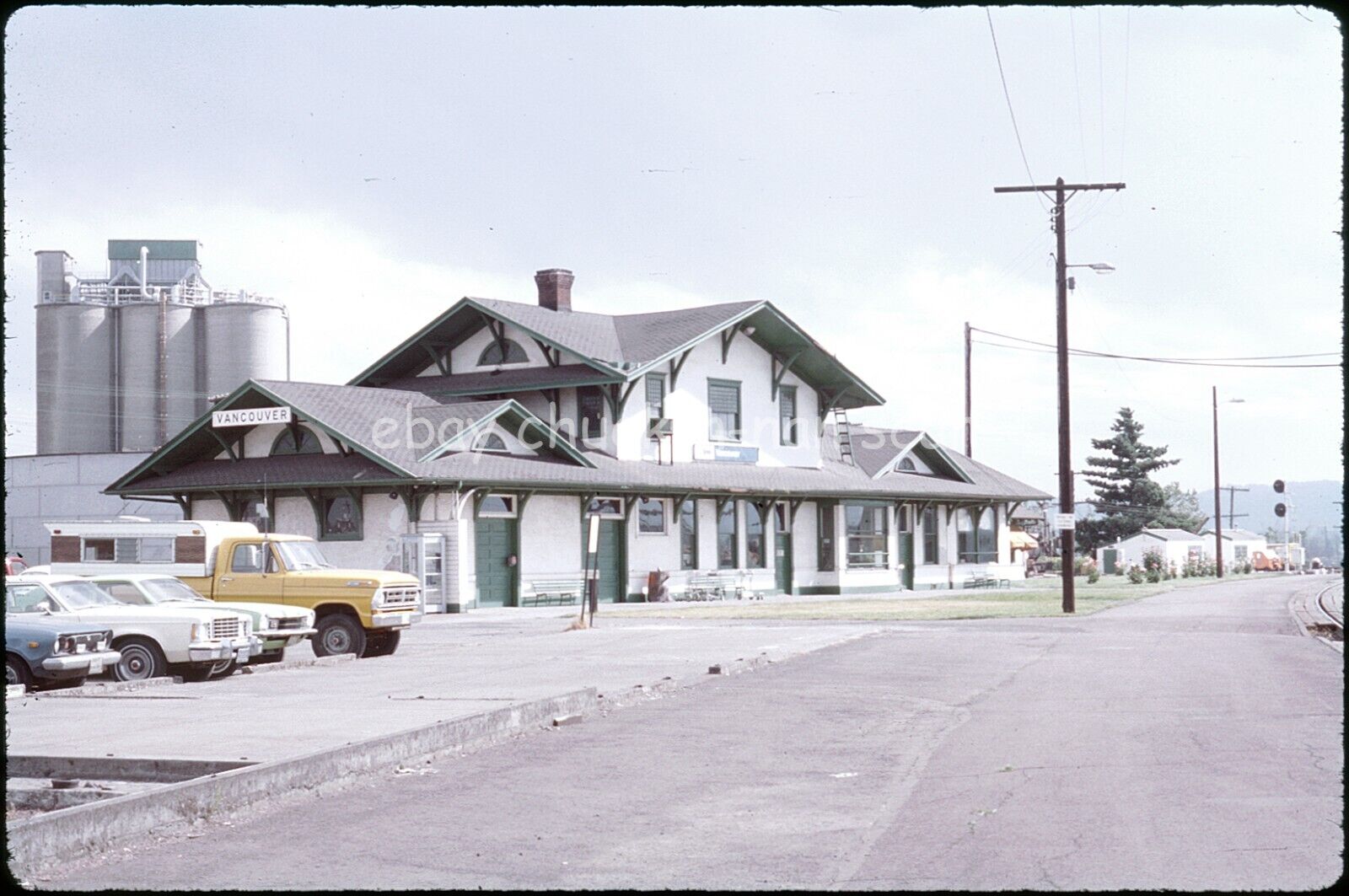 Original Slide Burlington Northern BN Station Vancouver 1979