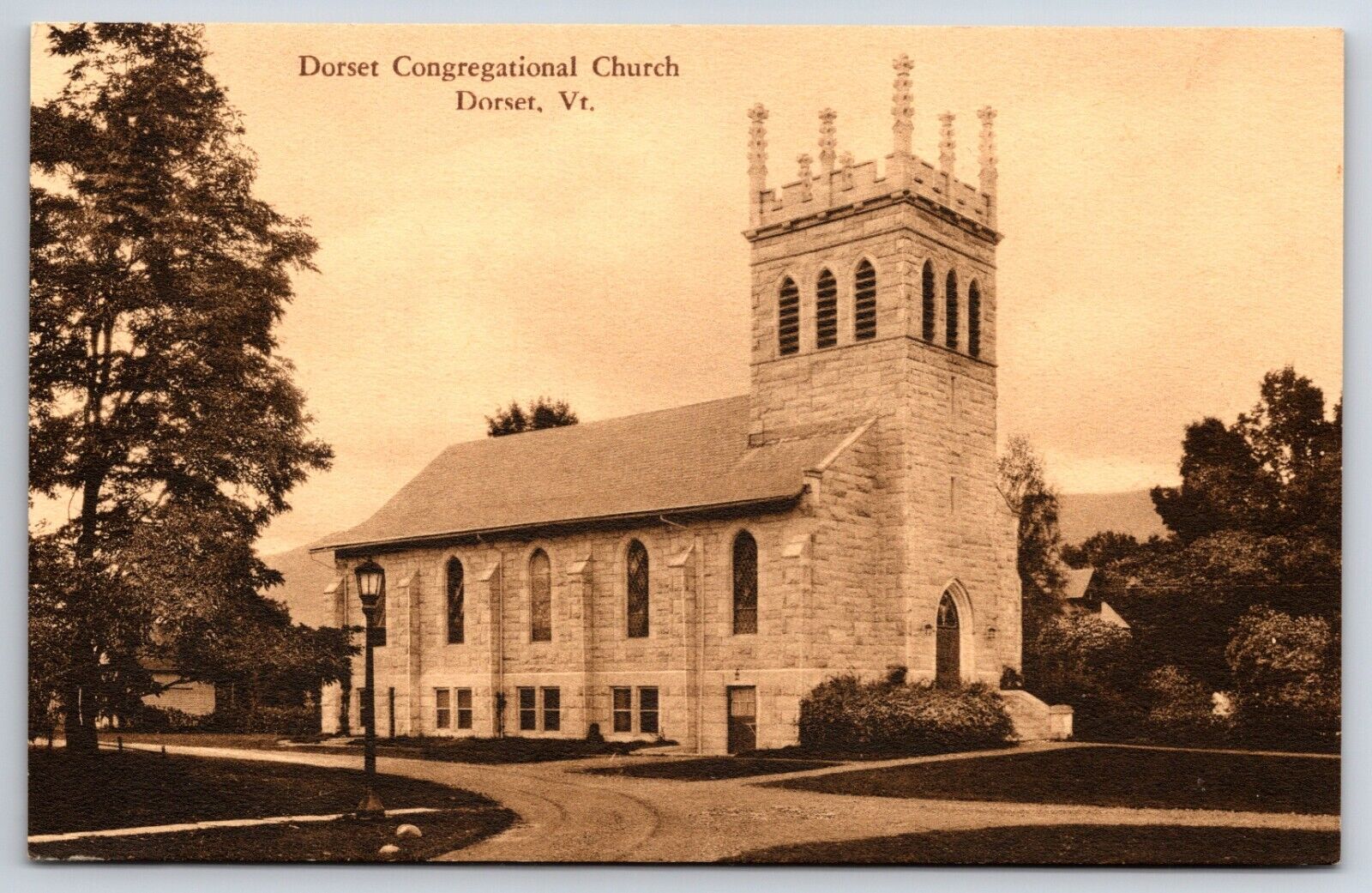 Dorset Congregational Church Dorset Vermont VT Vintage Postcard