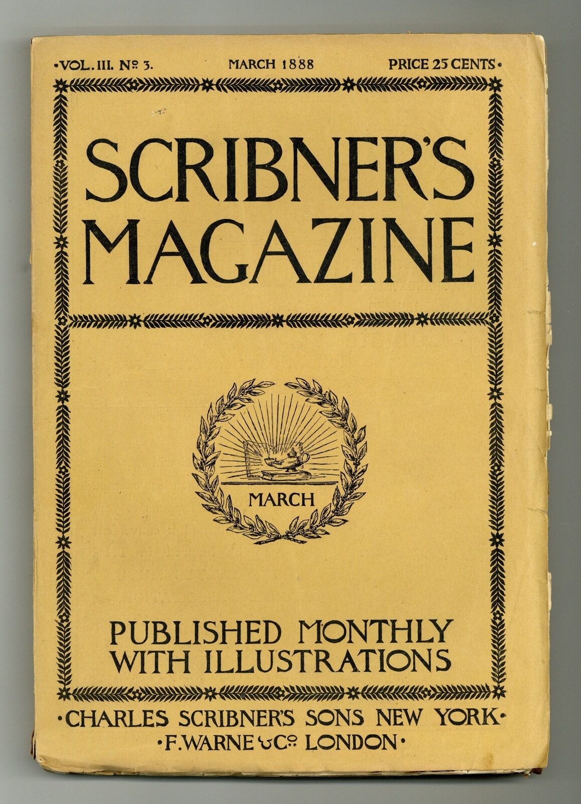 Scribner\'s Magazine Mar 1888 Vol. 3 #3 VG+ 4.5