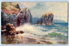 Cornwall England Postcard Lion Rock Near The Lizard c1910 Oilette Tuck Art picture