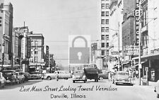 Main Street View Danville Illinois IL Reprint Postcard picture