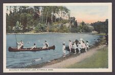 Bathing at Pontoosuc Lake Pittsfield MA postcard 1930s picture