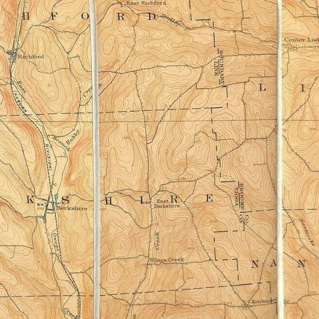 Vintage Official NY State Topographic Map Wilson Creek East Richford Harford 