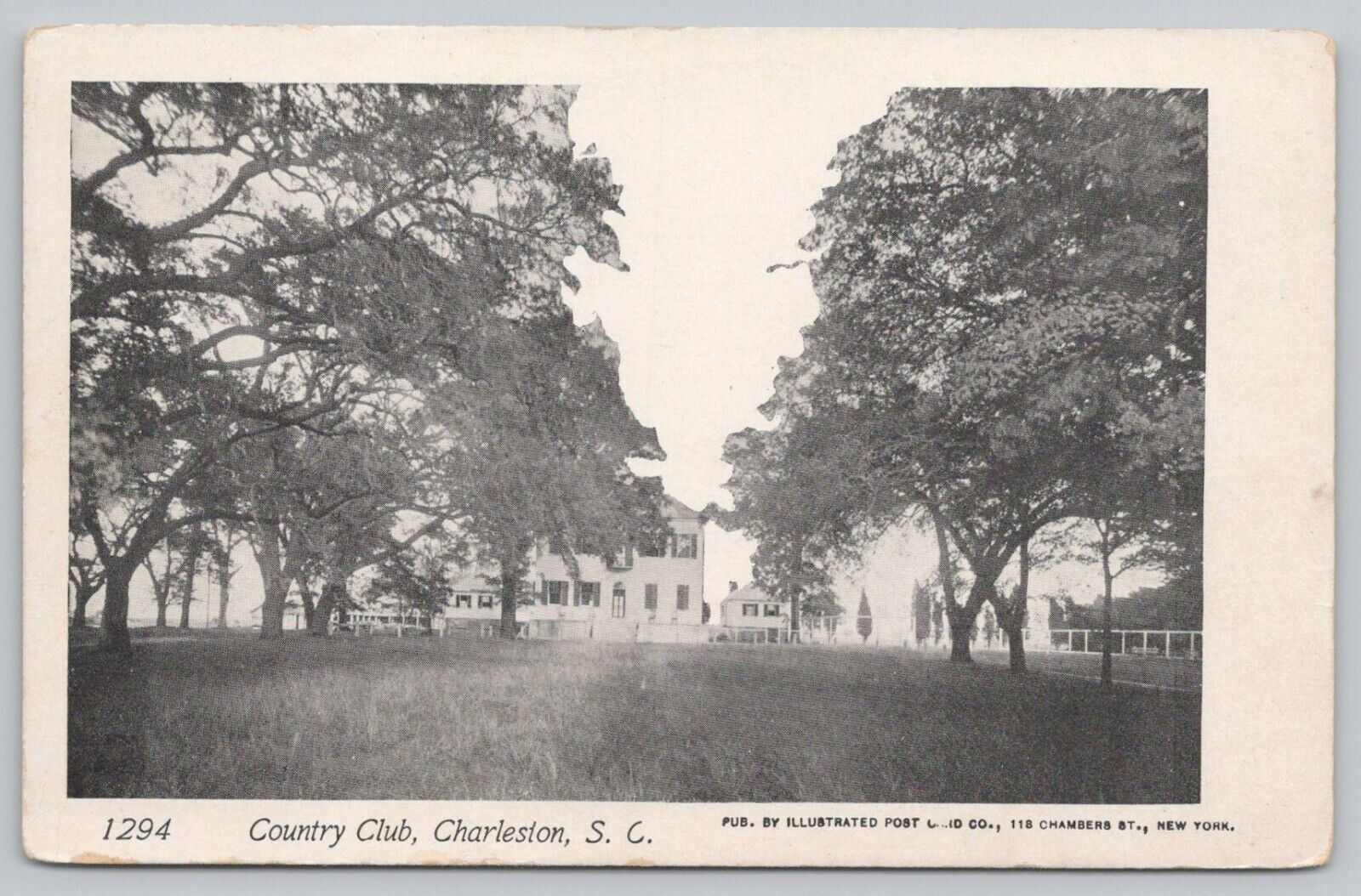 Postcard Country Club Charleston South Carolina, Undivided Back