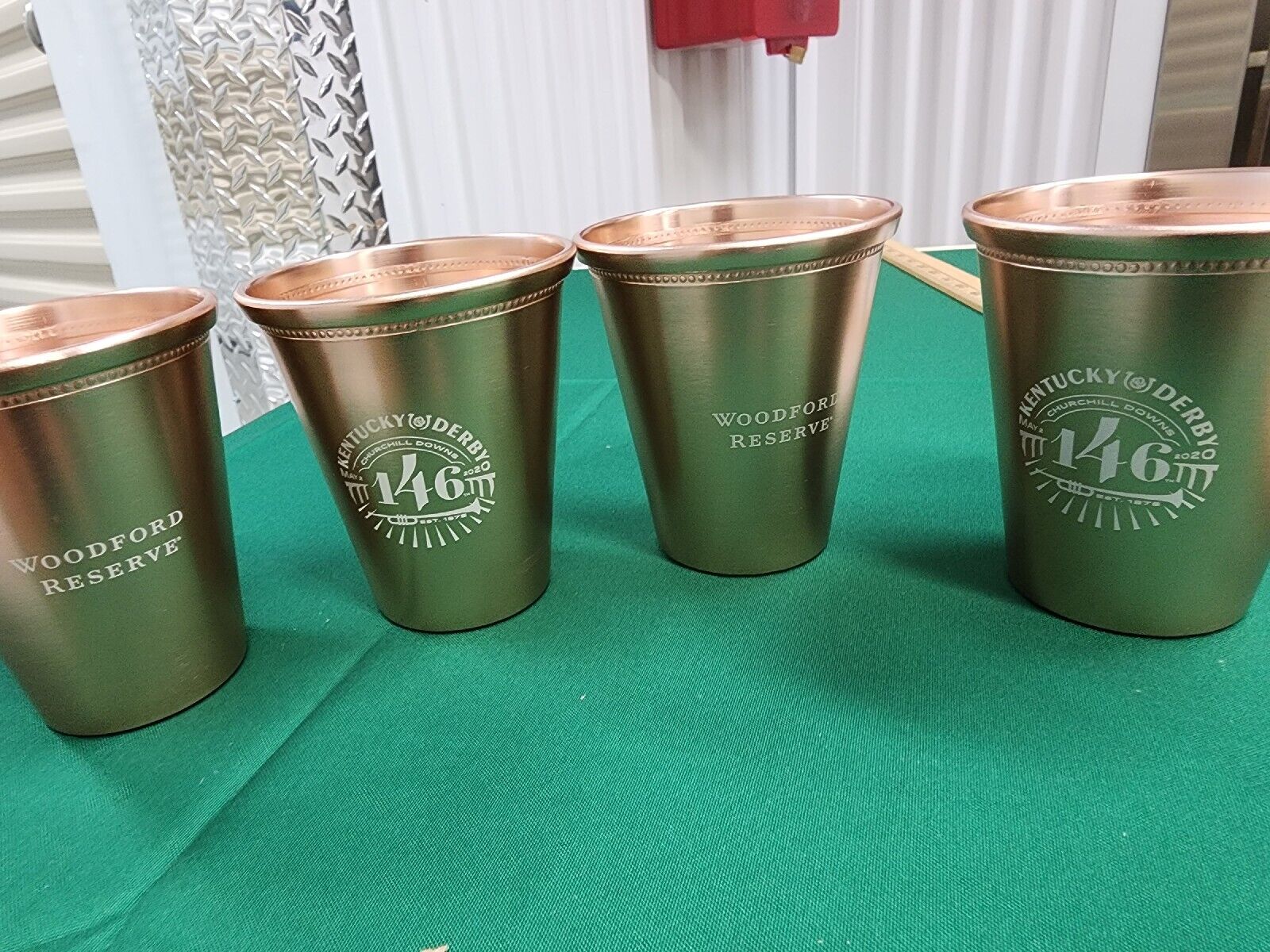4 Woodford Reserve Kentucky Derby 2020 Copper Mint Julep Cups NEW 12 Oz 4”