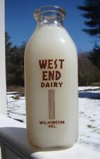 Vintage WEST END DAIRY- WILMINGTON, DEL. Square Quart Milk Bottle picture