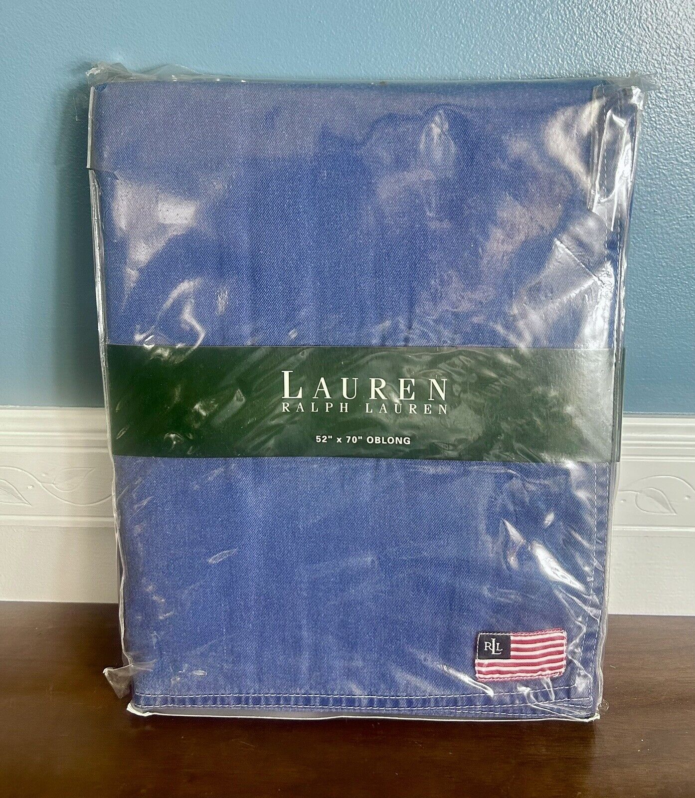 New Lauren Ralph Lauren Demin Tablecloth American Flag Logo 52