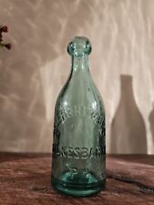 Early Aqua Squat Soda Bottle REICHARD & BROS Wilkes-Barre PA Penn picture