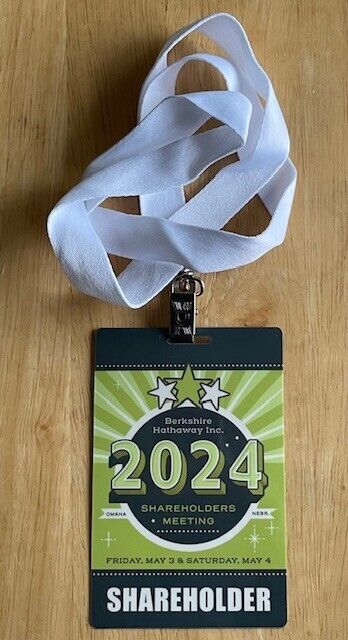 2024 Berkshire Hathaway Annual Shareholders Meeting Credential Ticket w/ Lanyard