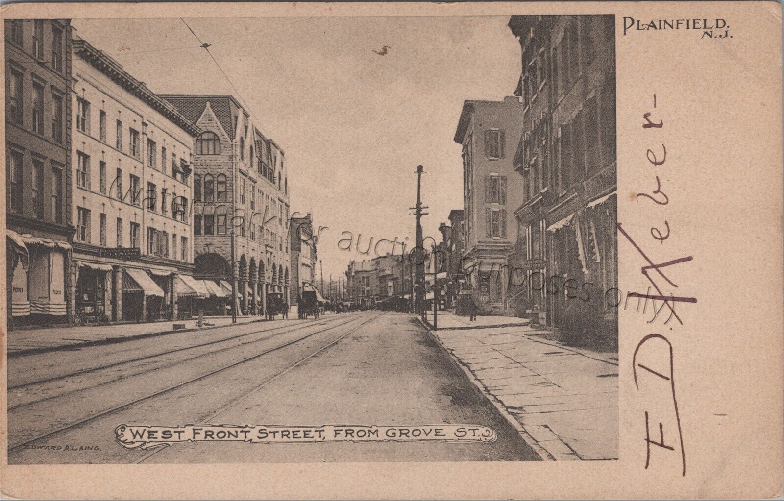 Plainfield, NJ: Street View - Vintage Union County, New Jersey Postcard