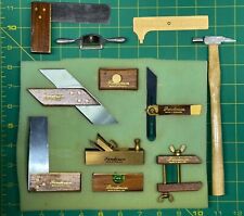 Sanderson Small Wood & Brass Carpenter Tools Made in England picture