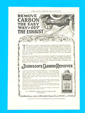 1919 JOHNSON'S Carbon remover engine repair antique PRINT AD improves car picture