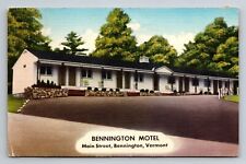 Bennington Motel Main Street Vermont Vintage Linen Postcard picture