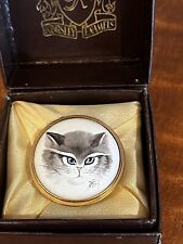 Kingsley Enamel Worcestershire England Trinket Box Kitty - Signed-Original BOX picture