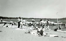 Beach at Shoreham, near Detroit Lakes, Minnesota, 1930s Postcard Reproduction picture