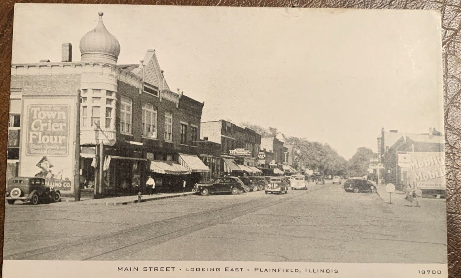 Main Street Looking East Plainfield Illinois Postcard