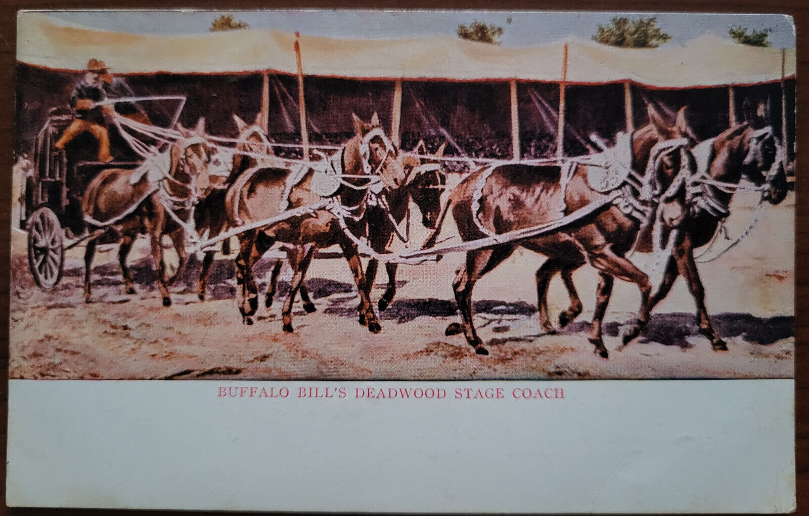 SOUTH DAKOTA-BUFFALO BILL\'S DEADWOOD STAGE COACH-MAILED 1909-ANTIQUE POSTCARD