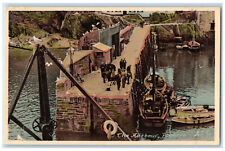 c1940's The Harbour Boat Scene Polperro Cornwall England Unposted Postcard picture